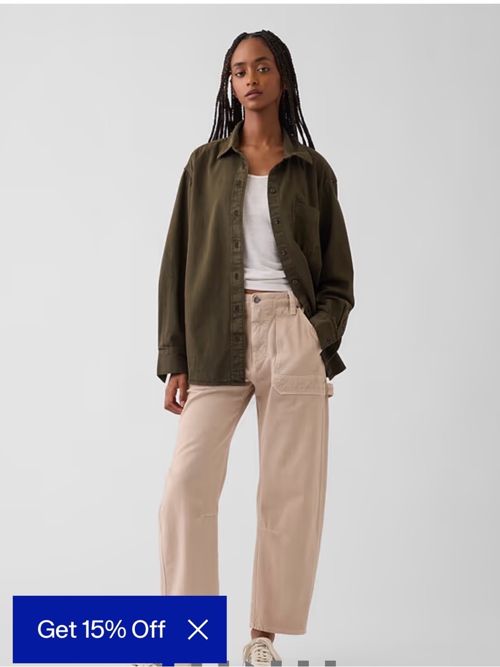 Gap Khaki Barrel pants size 8 petite